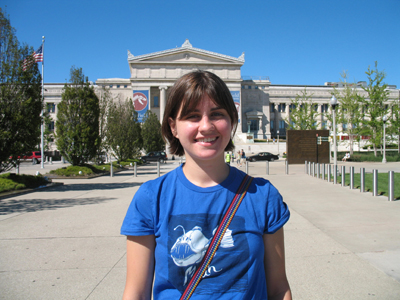 Irene Swanenberg out in front of the Field Museum of Natural History.