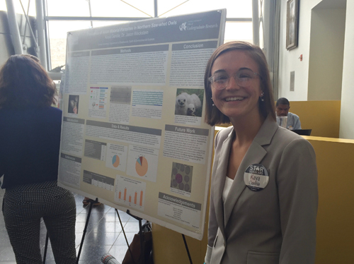 Kaya presenting at the STAR Scholars showcase - Photo by E. N. Ostrow